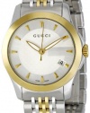 Gucci Women's YA126511 Gucci timeless Steel and Yellow PVD Silver Dial Watch