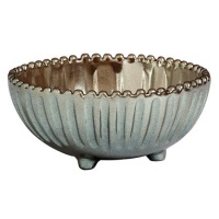 Vietri Incanto Metallic Stripe Footed Bowl 5.75 in D (Set of 2) Vietri Incanto Metallic Stripe Footed Bowl 5.75 in D (Set of 2)