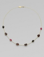 From the Modern Rock Candy® Collection. A delicately crafted design with beautiful, faceted semi-precious stones in lustrous 18k gold on a fine link chain. Ruby, garnet, onyx and rhodolite18k goldLength, about 16-18 adjustableLobster clasp closureImported 