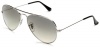 Ray-Ban RB3025 Aviator Large Metal Sunglasses 55 mm, Non-Polarized, Shiny Silver/Gradient