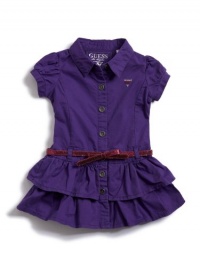 GUESS Kids Girls Little Girl Twill Dress, PURPLE (4) GUESS Kids Girls Little Girl Twill Dress, PURPLE (4)