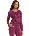 Bold florals adorn Charter Club's easy long-sleeve tee. Pair it with jeans in a matching tone for a pulled-together look!