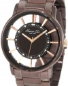 Kenneth Cole New York Men's KC9047 Transparent Clear Brown Ion-Plating Round Watch