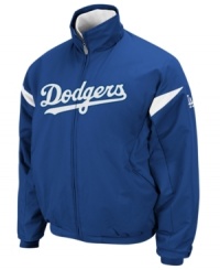 Stay on top of your game. Be prepared for extra innings in this comfortable Los Angeles Dodgers jacket with Therma Base technology from Majestic. Stay on top of your game. Be prepared for extra innings in this comfortable Los Angeles Dodgers jacket with Therma Base technology from Majestic.