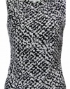 Calvin Klein Women's Blotch Print Sleeveless Blouse Cream/Black