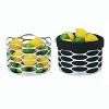 Light and airy stainless steel fruit or bread basket. Use it with or without the black canvas bread bag insert.