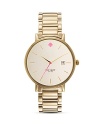 Glamorous and ladylike, kate spade new york's bracelet watch boasts a crystal-dusted Mother of pearl face.