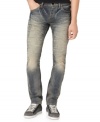 A white fade and distressed details give these Calvin Klein jeans a cool edgy style.