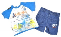 Akademiks Medium Blue Wash Infant Boys 2-Piece Short Set (12M) Akademiks Medium Blue Wash Infant Boys 2-Piece Short Set (12M)