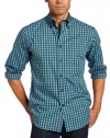 Nautica Men's Long Sleeve Wrinkle Resistant Poplin Check