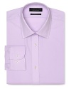 Your go-to look for everyday style, a handsome dress shirt with a slimmer, contemporary fit, featuring a comfy spread collar and traditional barrel cuff.