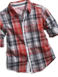 GUESS Kids Boys Big Boy Reverie Plaid Carson Shirt, PLAID (16/18) GUESS Kids Boys Big Boy Reverie Plaid Carson Shirt, PLAID (16/18)