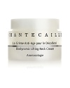 Chantecaille's Biodynamic Lifting Neck Cream is the sixth element of the luxurious Titanium anti-aging skincare collection. It is a restorative and innovative treatment that moisturizes and repairs the delicate skin on the neck and décolletage, using powerful ground breaking botanical ingredients. Skin is smoothed and jaw line is defined. It adds structural strength and support to skin that is constantly in motion. The formula contains Chantecaille's signature anti-wrinkle hexapeptide technology to prevent deep lines from forming, new re-contouring tripeptides to firm the skin, and the 'first to market' raspberry stem cells to repair damaged skin. Glaucine, a botanically derived reshaping active, drastically reduces excess fat and slims the jaw line and restores tone. Watercress and marsh samphire even skin tone and hydrate the neck area. Contains 87% botanicals. Paraben-free.