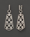 Brilliant diamonds accent India Hicks' sterling silver drop earrings.