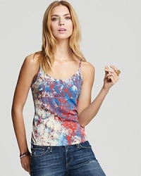 A vibrant, painterly print makes a splash on this Hurley camisole, destined to be a weekend staple. A vibrant, painterly print makes a splash on this Hurley camisole, destined to be a weekend staple.