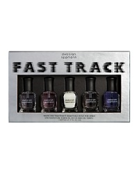 Manicure treatment essentials built for speedGive your nails expert care with Fast Track, from nail expert Deborah Lippmann. This collection of nail treatment essentials performs quickly to create the perfect manicure. Set contains:Cuticle Remover (loosens and softens cuticle) Cuticle Oil (hydrates cuticle) 2 Second Nail Primer (preps nail for perfect polish) Fast Girls quick dry base coat (protects nail) Addicted to Speed quick dry top coat (high shine, lacquer protection) Five bottles at 0.27 fl. oz./ 8 mL Manicure treatment essentials built for speedGive your nails expert care with Fast Track, from nail expert Deborah Lippmann. This collection of nail treatment essentials performs quickly to create the perfect manicure. Set contains:Cuticle Remover (loosens and softens cuticle) Cuticle Oil (hydrates cuticle) 2 Second Nail Primer (preps nail for perfect polish) Fast Girls quick dry base coat (protects nail) Addicted to Speed quick dry top coat (high shine, lacquer protection) Five bottles at 0.27 fl. oz./ 8 mL