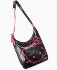 Stuff it! She'll be able to put all her essentials and more in this fashionable hobo bag from Hello Kitty. Stuff it! She'll be able to put all her essentials and more in this fashionable hobo bag from Hello Kitty.