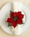 Ex-Cell Poinsettia Napkin Ring Collection, Set of 4, Macys