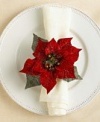 Ex-Cell Poinsettia Napkin Ring Collection, Set of 4, Macys