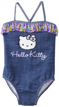 Hello Kitty Girls 2-6X Toddler One Piece Swimsuit, Blue, 2T Hello Kitty Girls 2-6X Toddler One Piece Swimsuit, Blue, 2T