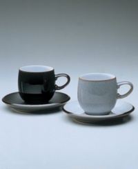 Serve your beverages in style with the Jet small curve mug. Versatile and stylish, it's perfect for every day. Shades of white, charcoal and black, as well as a reflective glaze combine to lend your tabletop modern polish. Serve your beverages in style with the Jet small curve mug. Versatile and stylish, it's perfect for every day. Shades of white, charcoal and black, as well as a reflective glaze combine to lend your tabletop modern polish.