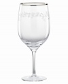 A vision of contemporary elegance from kate spade, this crystal iced beverage glass is shaped by soft, fluid lines and etched stems of leafy foliage. Finished with a polished platinum rim.