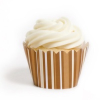 Dress My Cupcake Moroccan Brown Stripes Cupcake Wrappers, Set of 12 Dress My Cupcake Moroccan Brown Stripes Cupcake Wrappers, Set of 12