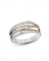 Effy Jewlery 14K Gold Tri Color Diamond Rings, .39 TCW Ring size 7