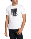 Calvin Klein Sportswear Men's Short Sleeve Crew Neck Print Tee, White, Small