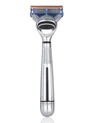 Fusion Chrome Collection combines advanced Gillette technologies with The Art of Shaving quality and craftsmanship to achieve the ultimate shaving experience. The Fusion Chrome Collection MANUAL RAZOR is perfectly balanced and weighted to feel like a natural extension of your hand, maximizing stability and control. The sleek, contemporary handle is an ideal combination of ergonomics and innovative design, handcrafted in polished chrome, with black lacquered accents and a micro-textured grip surface. Gillette® Fusion® is a revolutionary Shaving System with advanced technology on both the front and back of a single shaving cartridge. On the front, 5 PowerGlide™ blades are spaced closer together to shave close while helping to reduce pressure, for less irritation and more comfort. On the back, a Precision Trimmer blade allows you to trim tricky sideburns easily, shave under the nose, and shape facial hair. Fusion Chrome Collection combines advanced Gillette technologies with The Art of Shaving quality and craftsmanship to achieve the ultimate shaving experience. The Fusion Chrome Collection MANUAL RAZOR is perfectly balanced and weighted to feel like a natural extension of your hand, maximizing stability and control. The sleek, contemporary handle is an ideal combination of ergonomics and innovative design, handcrafted in polished chrome, with black lacquered accents and a micro-textured grip surface. Gillette® Fusion® is a revolutionary Shaving System with advanced technology on both the front and back of a single shaving cartridge. On the front, 5 PowerGlide™ blades are spaced closer together to shave close while helping to reduce pressure, for less irritation and more comfort. On the back, a Precision Trimmer blade allows you to trim tricky sideburns easily, shave under the nose, and shape facial hair.