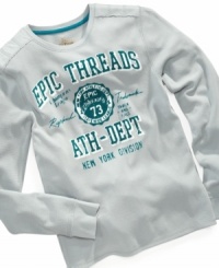 An athletic-inspired tee with a graphic touch. He'll be sporting this instant favorite from Epic Threads every chance he gets. An athletic-inspired tee with a graphic touch. He'll be sporting this instant favorite from Epic Threads every chance he gets.
