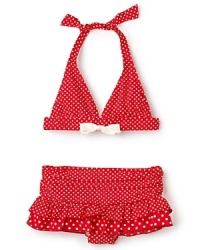 Juicy Couture Girls' Halter Top & Ruffle Bottom Swimsuit - Sizes 2-12 Juicy Couture Girls' Halter Top & Ruffle Bottom Swimsuit - Sizes 2-12