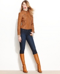 A refined take on a classic motocross-style jacket, from MICHAEL Michael Kors. The supple leather and metal hardware make this this piece a year-round closet staple. A refined take on a classic motocross-style jacket, from MICHAEL Michael Kors. The supple leather and metal hardware make this this piece a year-round closet staple.
