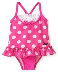 Juicy Couture Infant Girls' Polka Dot Tiered Tankini Swim Suit - Sizes 3-24 Months Juicy Couture Infant Girls' Polka Dot Tiered Tankini Swim Suit - Sizes 3-24 Months