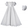 Lauren Madison baby girl Christening Baptism Special occasion Newborn Christening Princess Outfit, White, 9-12 Months