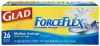 Glad ForceFlex Garbage Bags, Quick-Tie, 8 Gallon, 26-Count Boxes (Pack of 12)