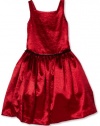 Us Angels Girls 7-16 Satin Dropwaist Sleeveless Dress, Apple, 12