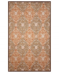 Perfect vision. Tickle the eye with the pleasing diamond pattern and pretty coral hue of Liora Manne's Lakai Diamond rug from the Promenade collection. Hand hooked of a durable, UV stabilized polypropylene-acrylic blend, this dynamic rug can be used virtually anywhere in your home, indoors or out. Perfect vision. Tickle the eye with the pleasing diamond pattern and pretty coral hue of Liora Manne's Lakai Diamond rug from the Promenade collection. Hand hooked of a durable, UV stabilized polypropylene-acrylic blend, this dynamic rug can be used virtually anywhere in your home, indoors or out.
