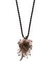 A garden of exotic color. Le Vian's beautiful pendant combines smokey quartz (18-1/3 ct. t.w.), white topaz (1/2 ct. t.w.) and chocolate diamonds (5/8 ct. t.w.) with blue topaz, green amethyst and rubellite accents. Set in 14k rose gold on a black cord chain. Approximate length: 18 inches. Approximate drop: 2-1/4 inches.