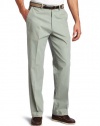 Haggar Men's Classic Belted Poplin Plain Front Pant