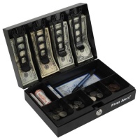 First Alert 3026F Cash Box with Money Tray, Black First Alert 3026F Cash Box with Money Tray, Black