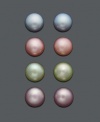 Give your little girl a rainbow of pearls to choose from. This four pair earring set from Fresh by Honora features cultured freshwater pearls (5-1/2-6 mm) in pale blue, pink, green, and lavender. Post earrings crafted in sterling silver. Approximate diameter: 1/4 inch.