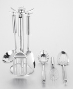 Find all the basics of food preparation in this 7-piece utensil set. Includes a slotted spoon, pasta fork, spatula, wisk, spoon, ladle, and caddy. Lifetime limited warranty. Exclusively online at macys.com.