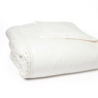 In luminous gold and silver embroidery against a cream ground, this Hudson Park duvet cover combines elegance with a modern sensibility. Raindrops gently cascade down a center panel of 100% cotton sateen. In luminous gold and silver embroidery against a cream ground, this Hudson Park duvet cover combines elegance with a modern sensibility. Raindrops gently cascade down a center panel of 100% cotton sateen.
