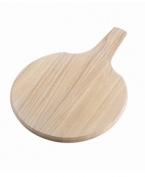 A smooth, minimalist shape highlights the beauty of solid ash in this round Torq White Woods paddle, perfect for serving fruit and cheese. From Dansk's collection of serveware and serving dishes. (Clearance)
