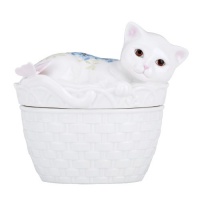Lenox 817136 Butterfly Meadow Kitten Covered Bowl, White Lenox 817136 Butterfly Meadow Kitten Covered Bowl, White