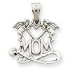 14k White Gold Angels Holding a Heart Mom Pendant 14k White Gold Angels Holding a Heart Mom Pendant