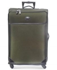 Get packing-this bag has all of the essentials to get you where you need to be. Four spinner wheels guarantee maximum mobility and excellent crowd control. Built with a durable frame and an exterior made to last, this bag has easy access zippers on front and back for last-minute add-ons and flight must-haves. 2-year warranty. Get packing-this bag has all of the essentials to get you where you need to be. Four spinner wheels guarantee maximum mobility and excellent crowd control. Built with a durable frame and an exterior made to last, this bag has easy access zippers on front and back for last-minute add-ons and flight must-haves. 2-year warranty.