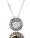 Judith Jack Midnight Sterling Silver-Gold Plate Double Drop Pendant Necklace