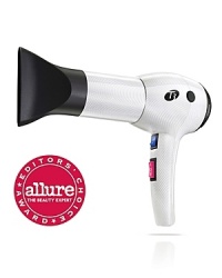 encased in a super lightweight body.The Featherweight works differently from old-school dryers. It uses SoftAire™ technology to produce a large, perfectly balanced cone of uniform ionic and infrared heat that dries large sections of hair evenly. Simply put, drying larger areas at a time means faster drying, 60% faster in fact. And fast, even drying means no-over drying which leaves hair smooth, shiny and silky soft.Add to this, patented T3® Tourmaline technology, which infuses the ‘electric stone' deep into the dryer's components. Tourmaline emits ions and infrared heat to deliver frizz-free, healthy styling by sealing in moisture and reducing static electricity, polishing any style to lustrous perfection. Weighing in at less than a small bottle of water, the dryer's state-of-the-art componentary is lightweight and quiet for effortless, hassle-free styling. encased in a super lightweight body.The Featherweight works differently from old-school dryers. It uses SoftAire™ technology to produce a large, perfectly balanced cone of uniform ionic and infrared heat that dries large sections of hair evenly. Simply put, drying larger areas at a time means faster drying, 60% faster in fact. And fast, even drying means no-over drying which leaves hair smooth, shiny and silky soft.Add to this, patented T3® Tourmaline technology, which infuses the ‘electric stone' deep into the dryer's components. Tourmaline emits ions and infrared heat to deliver frizz-free, healthy styling by sealing in moisture and reducing static electricity, polishing any style to lustrous perfection. Weighing in at less than a small bottle of water, the dryer's state-of-the-art componentary is lightweight and quiet for effortless, hassle-free styling.